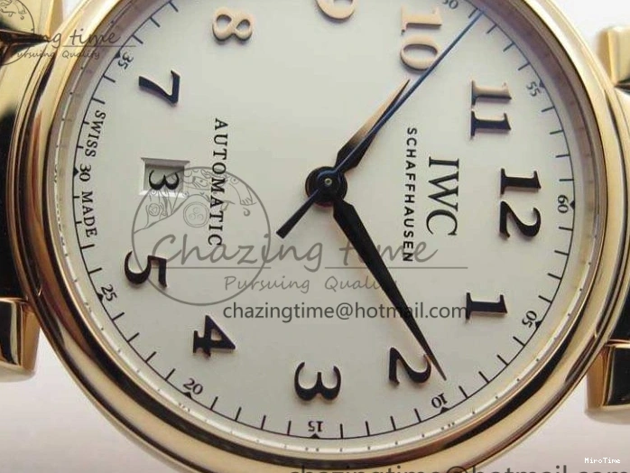 MIROTIME 1221 Neat Da Vinci IW356601 RG MKF 1:1 Best Edition White Dial On Brown Leather Strap A 7230